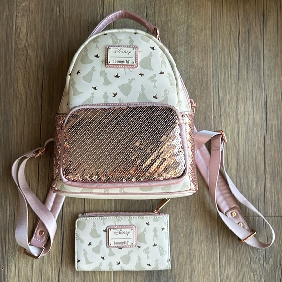 Disney Princess Loungefly Backpack and wallet